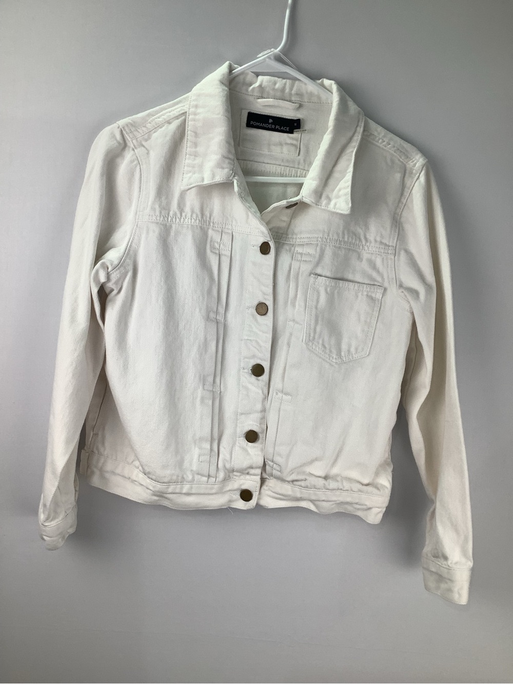 Pomander Place by Tuckernuck Women's‎ White Denim Laurent Jacket size M